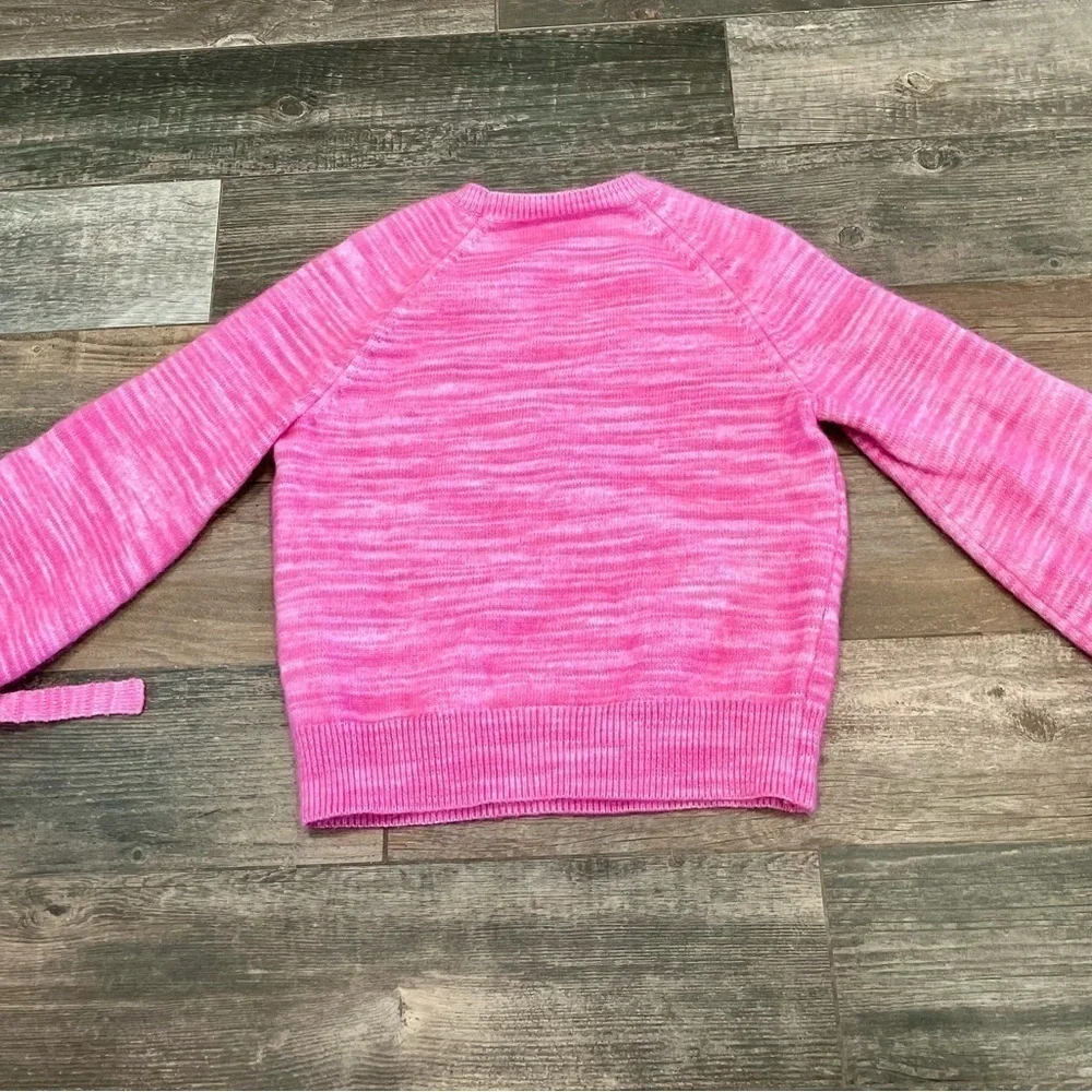 J. Crew Collection Pink Marled Alpaca Knit Tie Sleeve Sweater Sz M